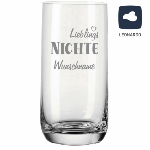 Trinkglas mit Gravur Lieblings-Nichte