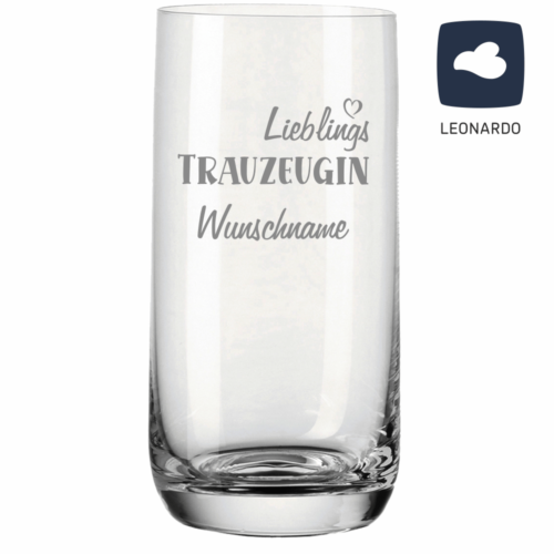 Trinkglas mit Gravur Lieblings-Trauzeugin