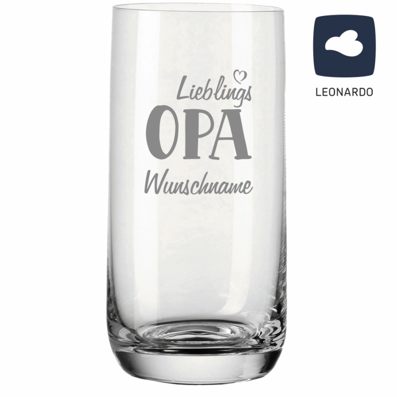 Bild von   trinkglas von leonardo mit grapng | Individuelle 🎁 persönliche 🎁 personalisierte Geschenke bedruckt ▪ bestickt ▪ graviert