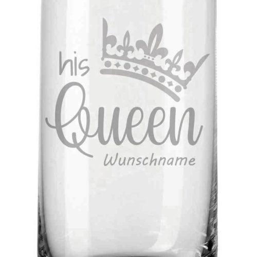 Trinkglas von Leonardo mit deiner Wunschgravur - His Queen