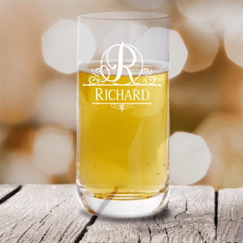 Personalisiertes Trinkglas von Leonardo mit Monogramm