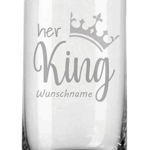 Trinkglas von Leonardo mit deiner Wunschgravur - Her King