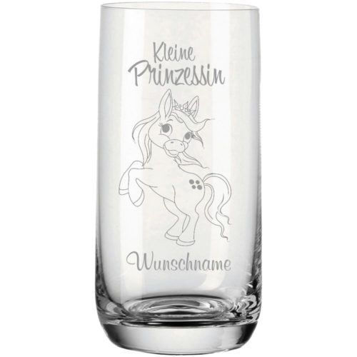 Trinkglas Kleine Prinzessin mit Name- Pony