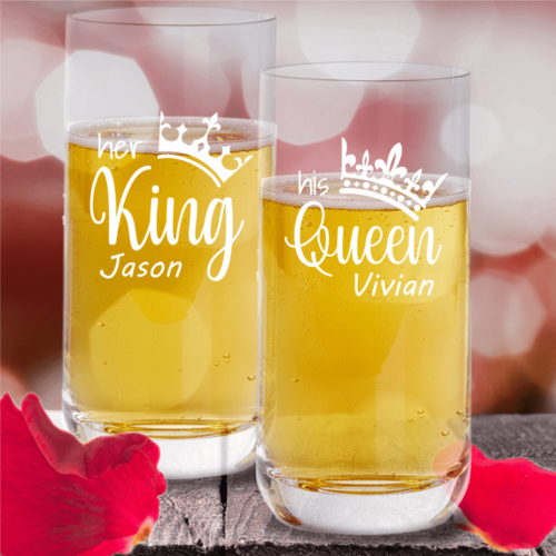 Trinkgläser von Leonardo mit deiner Wunschgravur - King and Queen