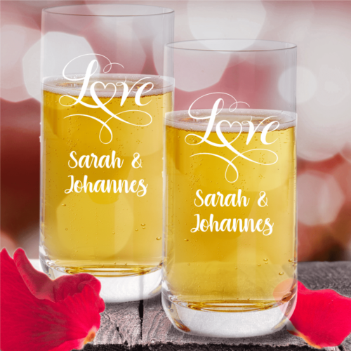 Trinkgläser von Leonardo Partner-Set Love mit Namensgravur