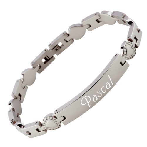 Armband mit Gravur Edelstahl Herzen AG-016