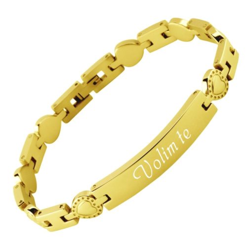 Armband mit Gravur Edelstahl Herzen AG-026