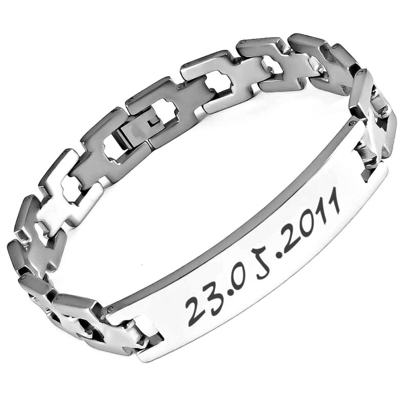 Bild von   armband mit gravur edelstahl ajpg | Individuelle 🎁 persönliche 🎁 personalisierte Geschenke bedruckt ▪ bestickt ▪ graviert