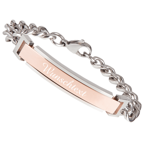 Modernes Panzer-Armband mit Gravur Edelstahl