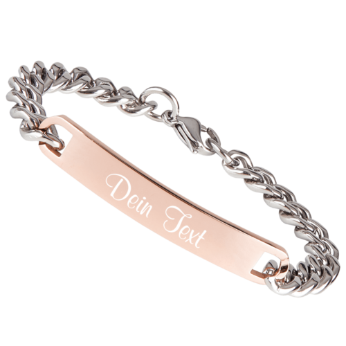 Panzer-Armband mit Gravur Edelstahl silber rosegold verschiedene...