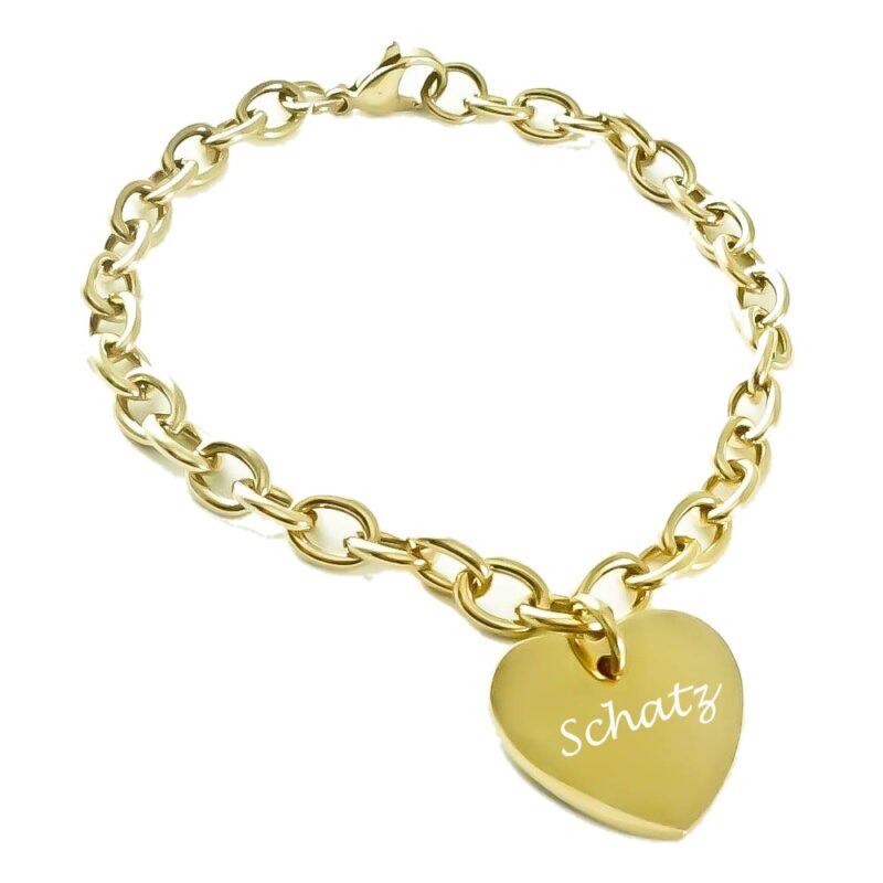 Bild von   herz armband mit gravur edelstjpg | Individuelle 🎁 persönliche 🎁 personalisierte Geschenke bedruckt ▪ bestickt ▪ graviert