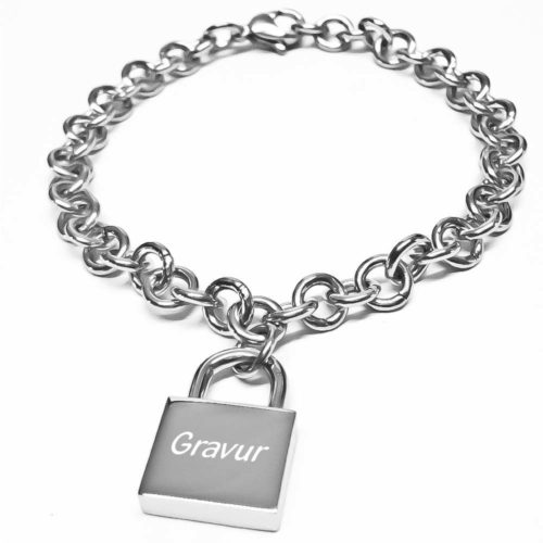 Armband mit Gravur Schloss Edelstahl