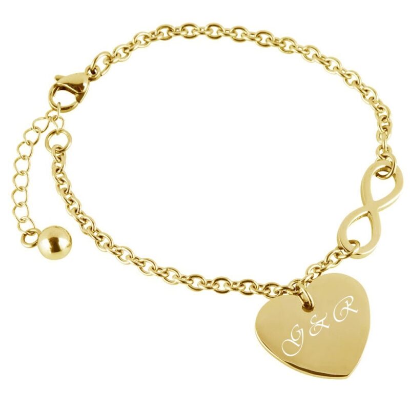 Bild von   herz armband mit gravur infinijpg | Individuelle 🎁 persönliche 🎁 personalisierte Geschenke bedruckt ▪ bestickt ▪ graviert