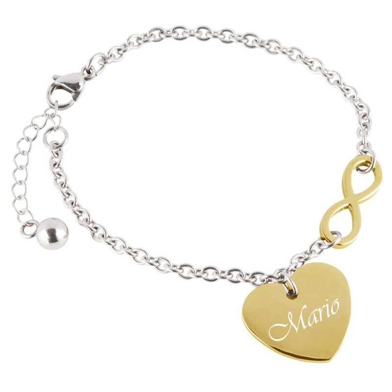 Bild von   herz armband mit gravur infinijpg | Individuelle 🎁 persönliche 🎁 personalisierte Geschenke bedruckt ▪ bestickt ▪ graviert