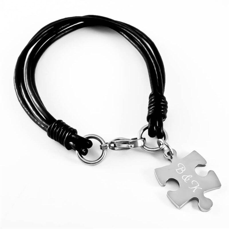 Bild von   leder armband mit gravur puzzljpg | Individuelle 🎁 persönliche 🎁 personalisierte Geschenke bedruckt ▪ bestickt ▪ graviert