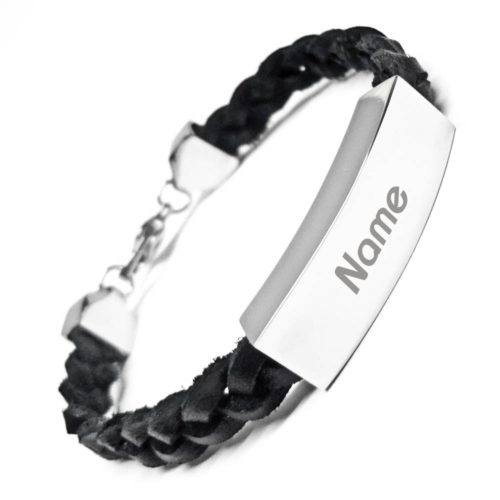 Leder-Armband mit Gravur slim