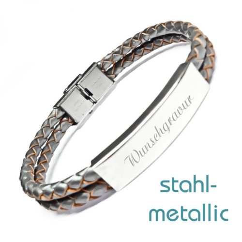 Leder-Armband mit Gravur Twist