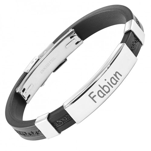 Armband mit Gravur Kautschuk Ornamente verschiedene Farben