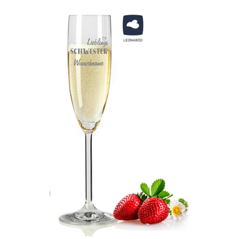 Bild von   sektglas lieblingsschwester mipng | Individuelle 🎁 persönliche 🎁 personalisierte Geschenke bedruckt ▪ bestickt ▪ graviert