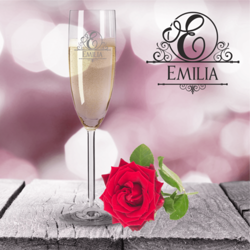 Personalisiertes Sektglas von Leonardo mit Monogramm