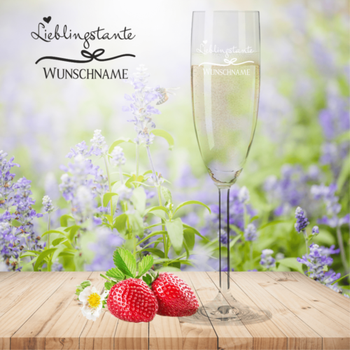 Sektglas von Leonardo Lieblingstante mit Namensgravur