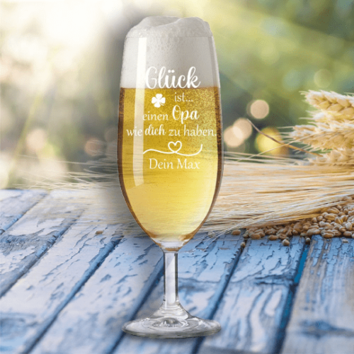 personalisiertes Bierglas Glück ist einen Opa... mit Wunschnamen