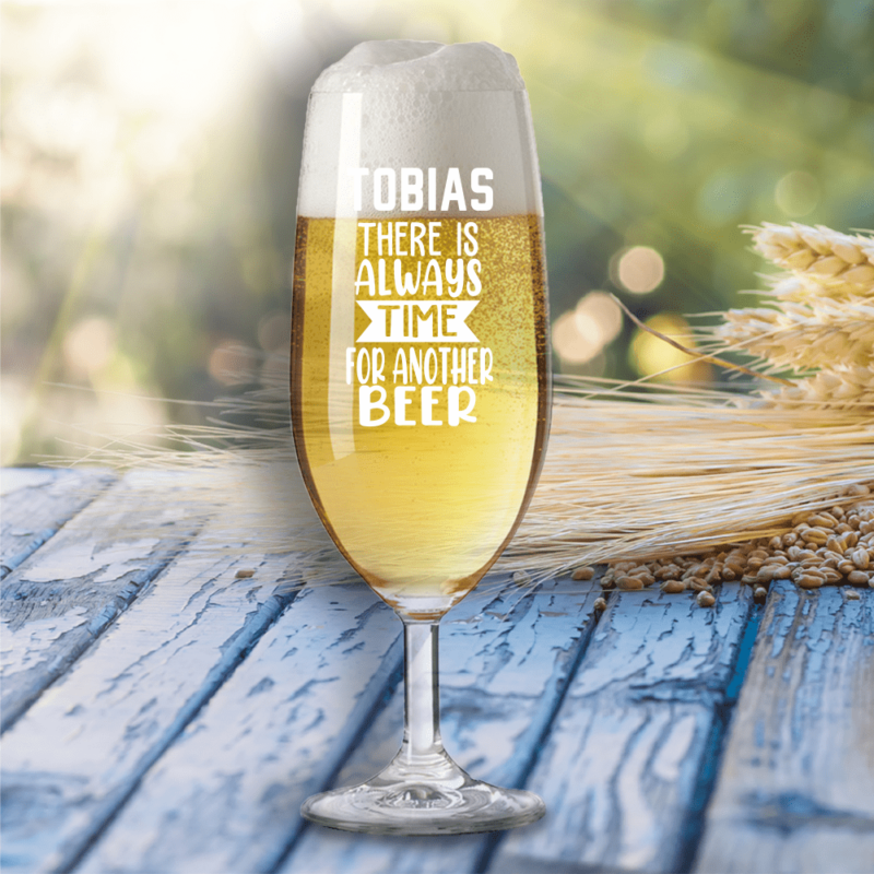 Bild von   bierglas there is always timepng | Individuelle 🎁 persönliche 🎁 personalisierte Geschenke bedruckt ▪ bestickt ▪ graviert