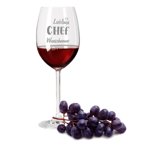 Rotweinglas von Leonardo Lieblings-Chef mit Wunschnamen
