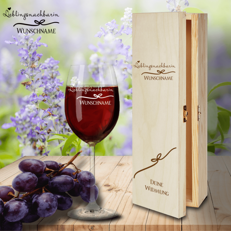 Bild von   geschenk box und rotweinglas vpng | Individuelle 🎁 persönliche 🎁 personalisierte Geschenke bedruckt ▪ bestickt ▪ graviert