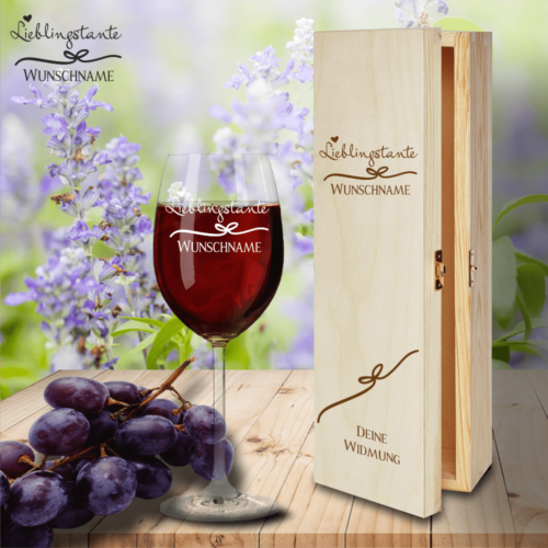 Geschenk Box und Rotweinglas von Leonardo Lieblingstante mit...