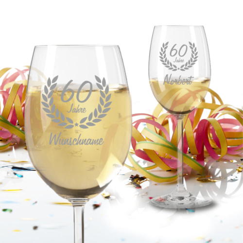 Personalisiertes Weißweinglas von Leonardo zum 60. Geburtstag