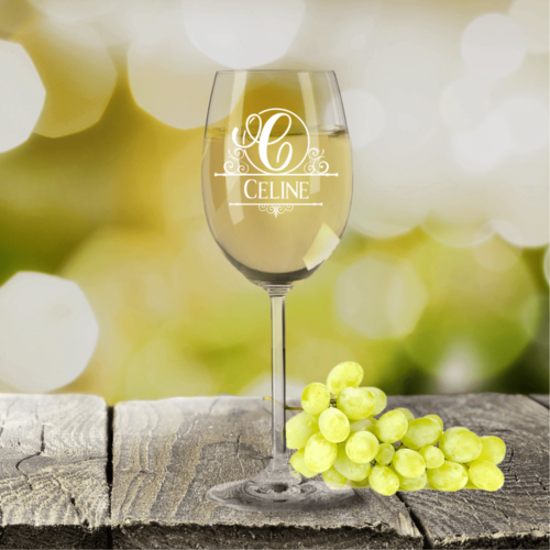 Weißweinglas von Leonardo mit Wunschnamen Monogramm