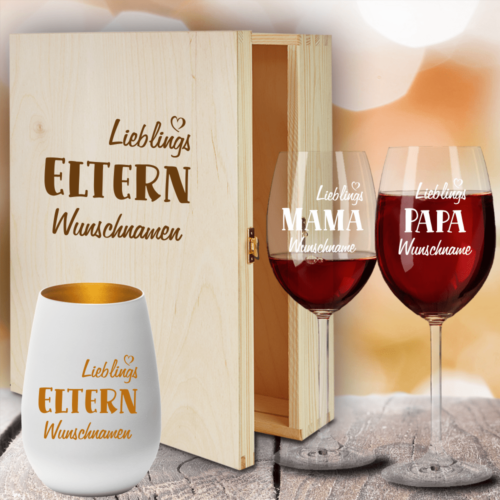 Geschenkbox Rotweingläser von Leonardo mit Windlicht für Deine...