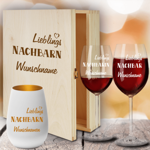 Geschenkbox Rotweingläser von Leonardo mit Windlicht für Deine...