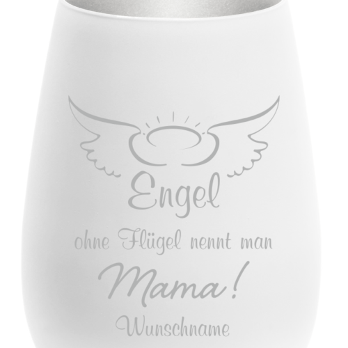 Windlicht Glas Engel ohne Flügel nennt man Mama