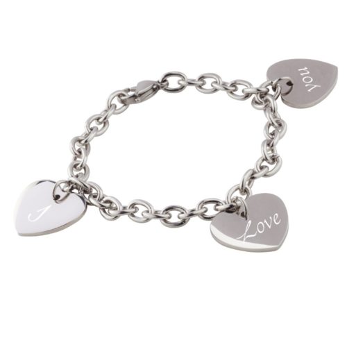 Armband Edelstahl 3 Herzen