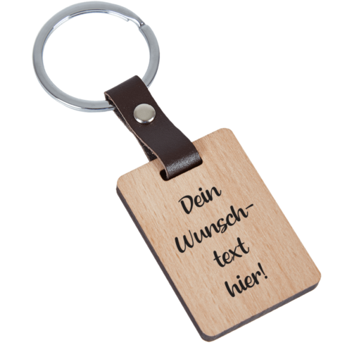 Holz-Schlüsselanhänger mit Gravur -Dein Wunschtext