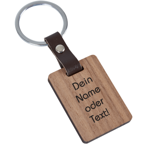Holz-Schlüsselanhänger mit Gravur -Deine Wunschgravur
