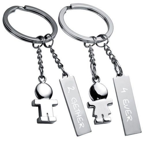 Schlüsselanhänger mit Gravur Partner-Set