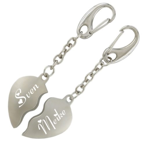 Schlüsselanhänger geteilte Herzen mattiert