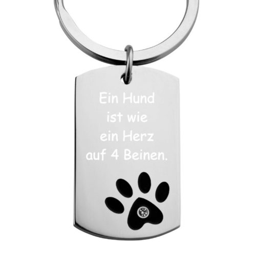 Schlüsselanhänger mit Gravur Pfote
