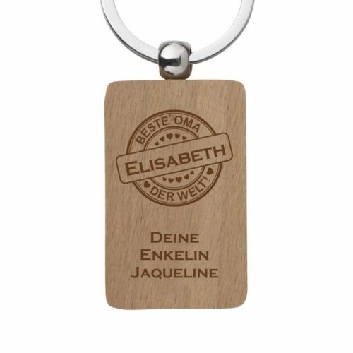 Holz-Schlüsselanhänger Beste Oma der Welt