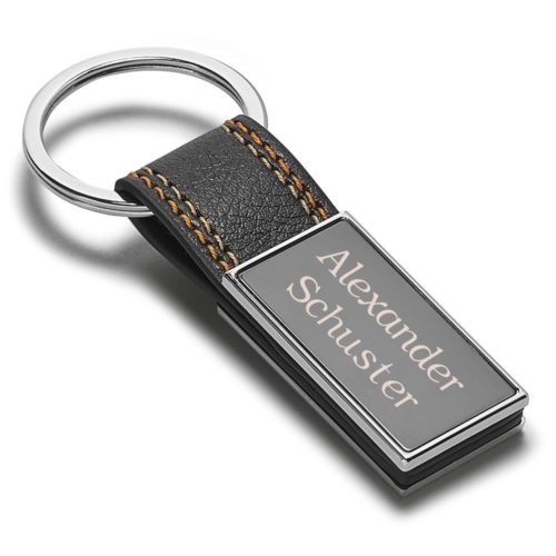 Schlüsselanhänger mit Gravur Ziernähte