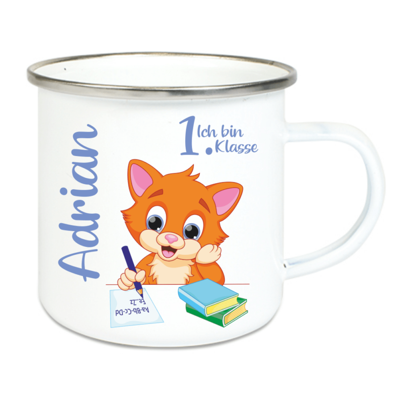 Bild von   kinder tasse emaille zur einscpng | Individuelle 🎁 persönliche 🎁 personalisierte Geschenke bedruckt ▪ bestickt ▪ graviert