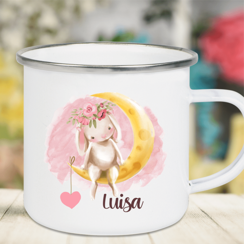 Bild von   emailletasse fuer kinder mit dpng | Individuelle 🎁 persönliche 🎁 personalisierte Geschenke bedruckt ▪ bestickt ▪ graviert