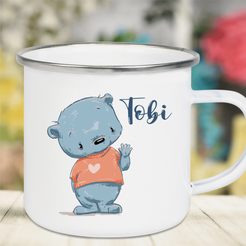 Bild von   emaille tasse kinder mit deinepng | Individuelle 🎁 persönliche 🎁 personalisierte Geschenke bedruckt ▪ bestickt ▪ graviert