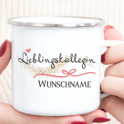 Personalisierte Tasse Emaille Lieblingskollegin