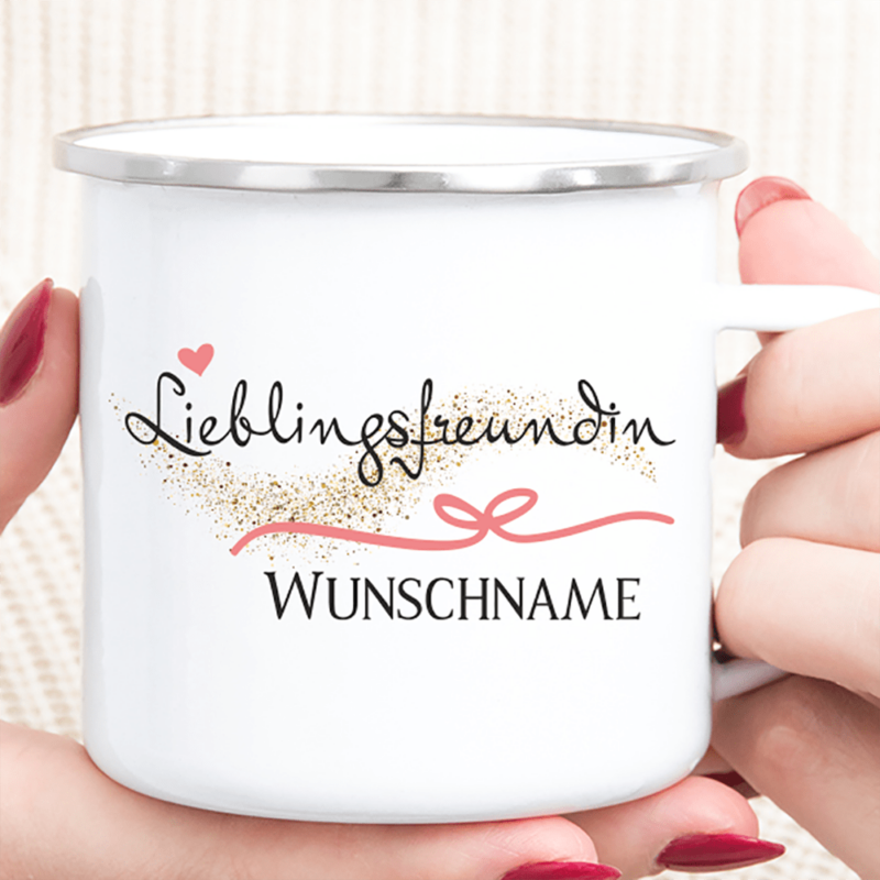 Bild von   personalisierte tasse emaillepng | Individuelle 🎁 persönliche 🎁 personalisierte Geschenke bedruckt ▪ bestickt ▪ graviert