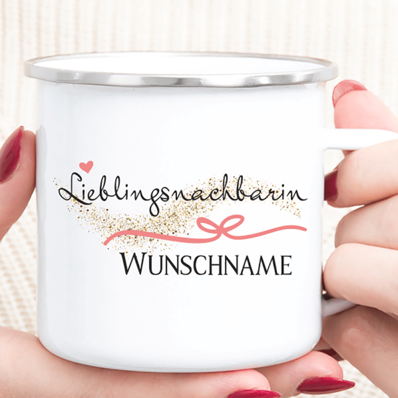 Bild von   personalisierte tasse emaillepng | Individuelle 🎁 persönliche 🎁 personalisierte Geschenke bedruckt ▪ bestickt ▪ graviert