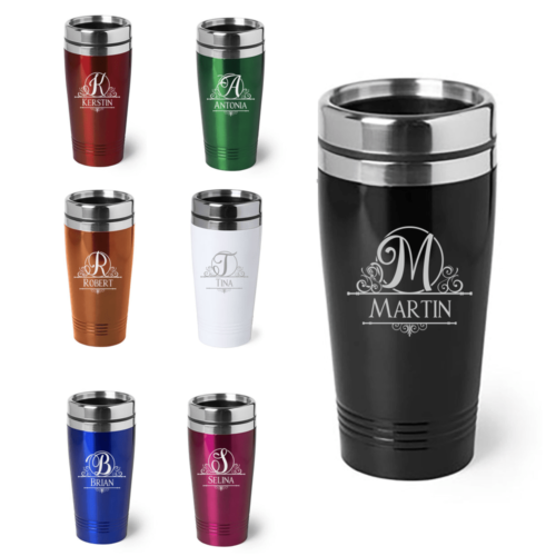 Thermobecher mit Gravur 450 ml -Monogramm